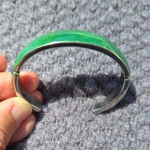 Green and Silver Cuff Bracelet